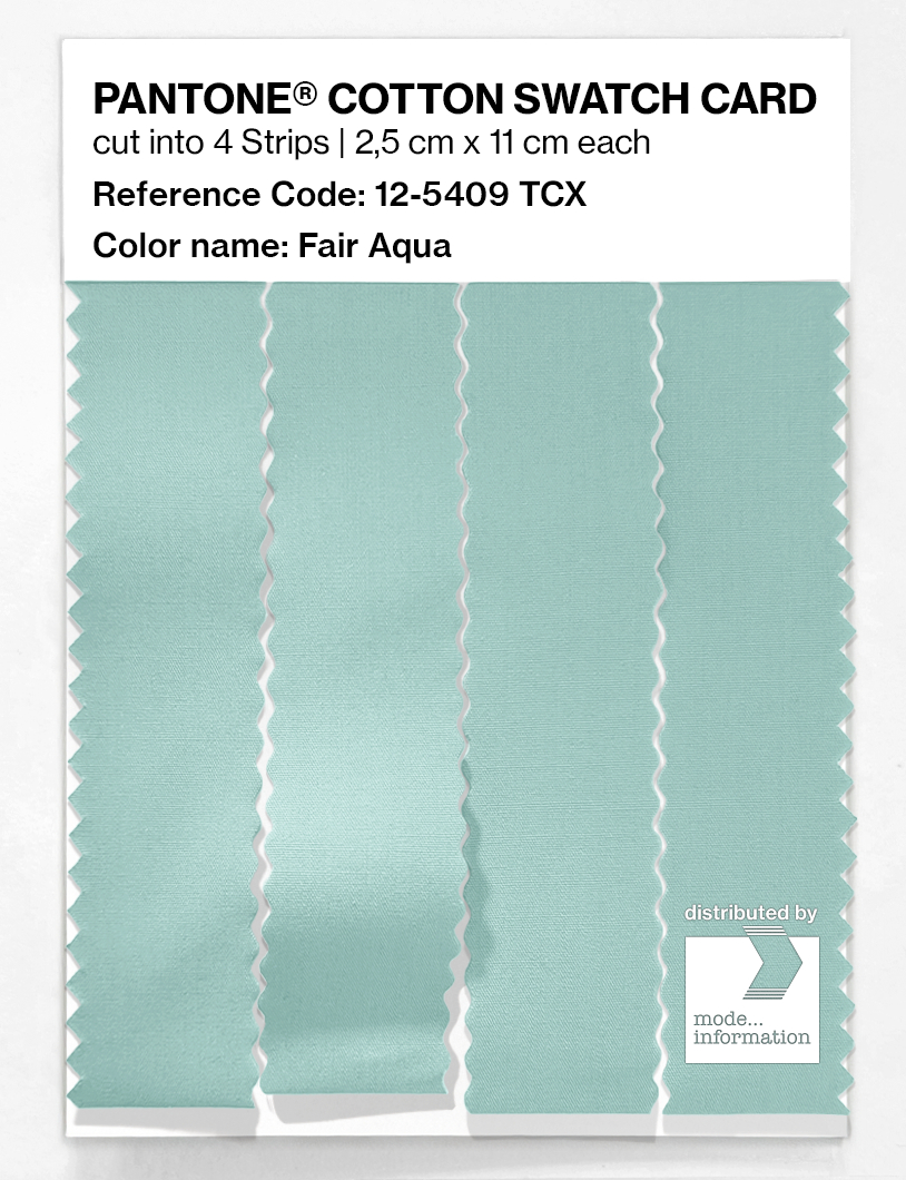 Product image 3 of the product “PANTONE® COTTON SWATCH CARD 12-5409 TCX Fair Aqua ”