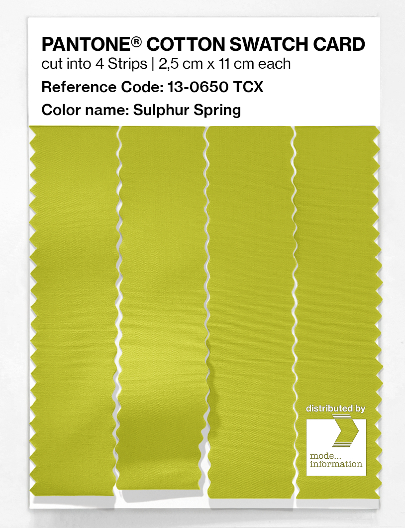 Product image 3 of the product “PANTONE® COTTON SWATCH CARD 13-0650 TCX Sulphur Spring ”