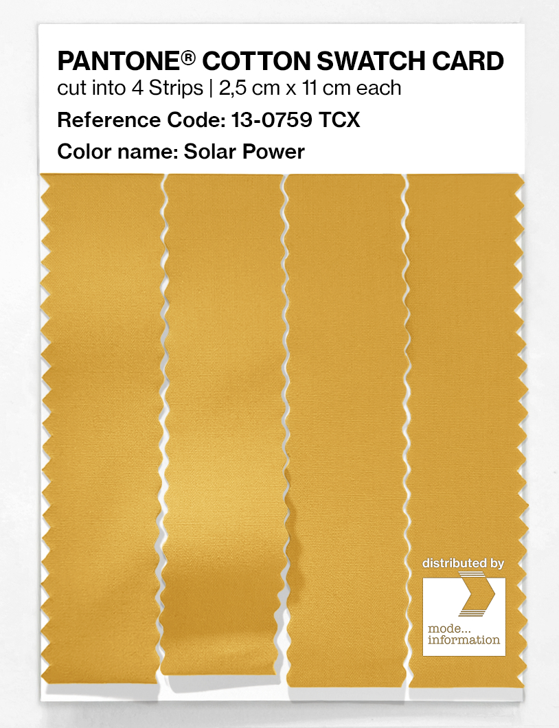 Product image 3 of the product “PANTONE® COTTON SWATCH CARD 13-0759 TCX Solar Power ”