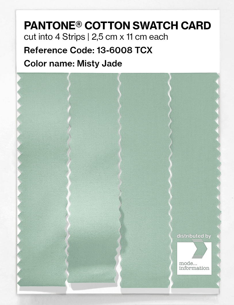 Product image 3 of the product “PANTONE® COTTON SWATCH CARD 13-6008 TCX Misty Jade ”