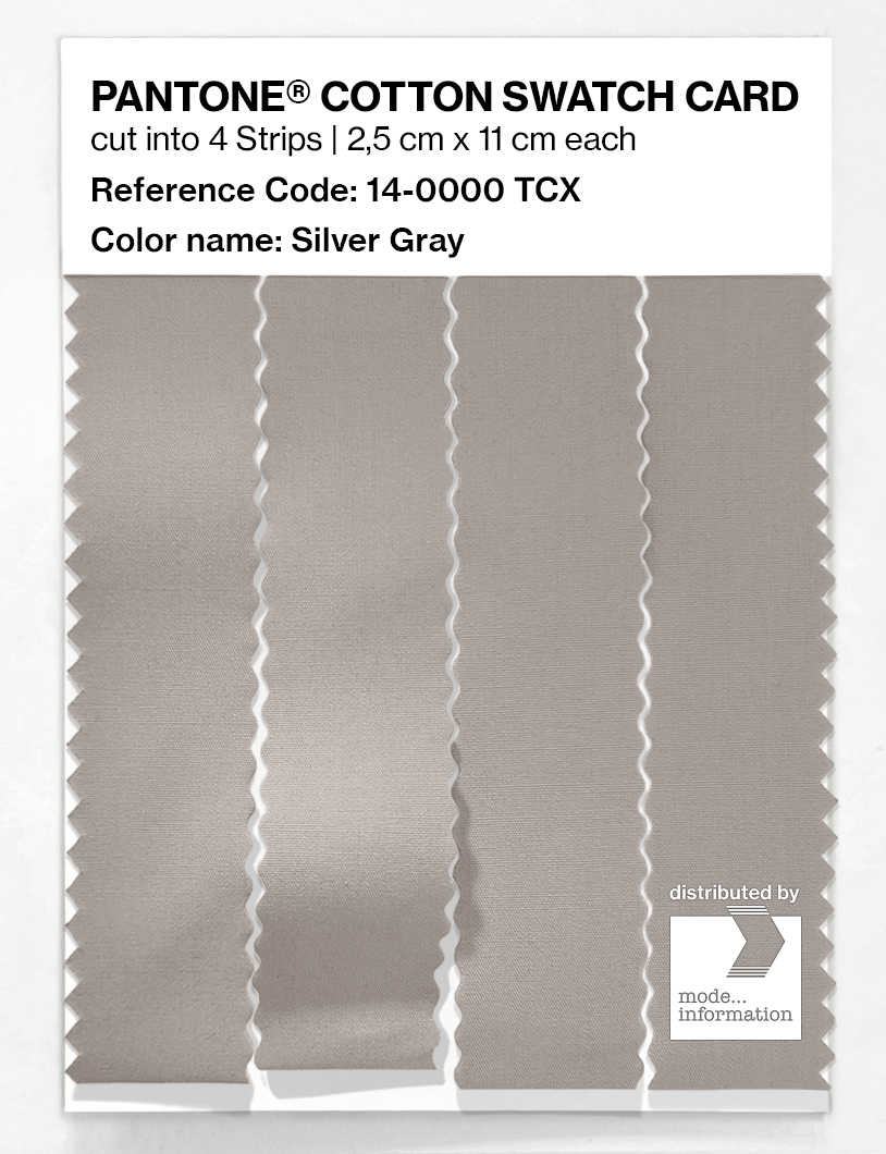 Product image 3 of the product “PANTONE® COTTON SWATCH CARD 14-0000 TCX Silver Gray ”