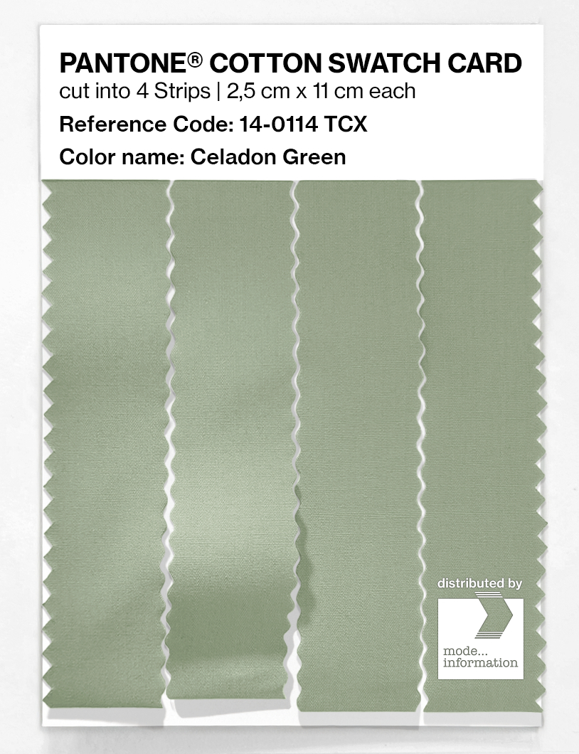 Product image 3 of the product “PANTONE® COTTON SWATCH CARD 14-0114 TCX Celadon Green ”