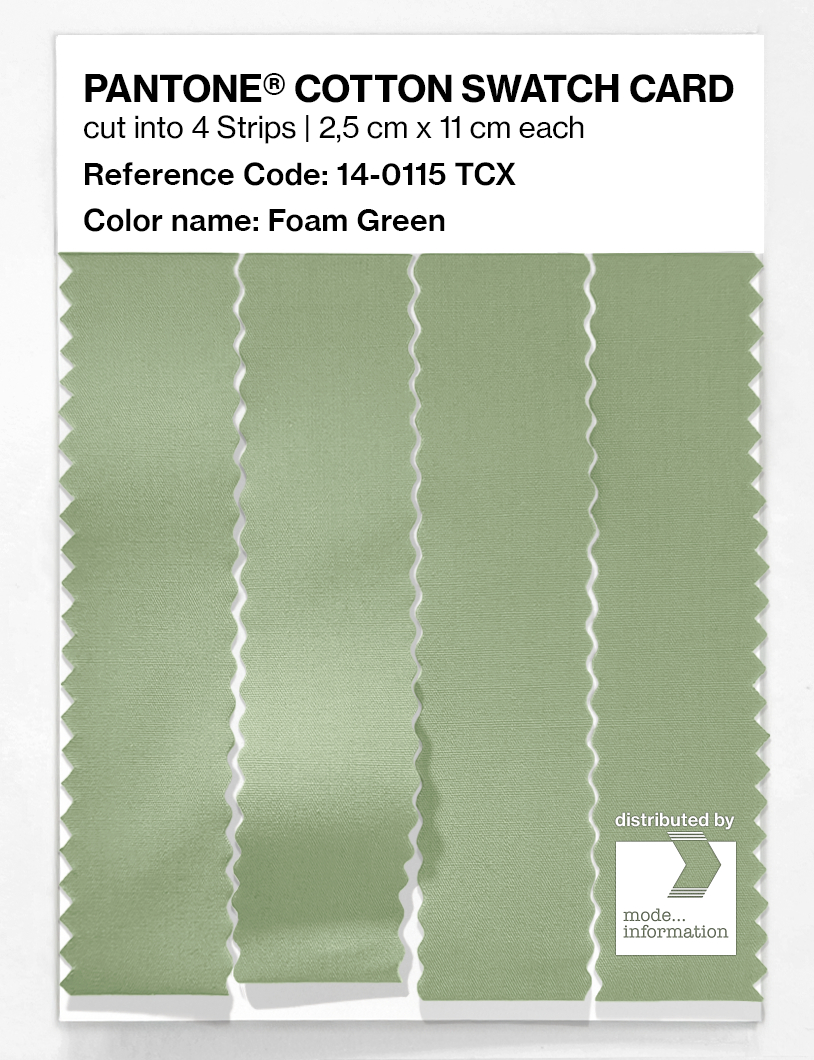 Product image 3 of the product “PANTONE® COTTON SWATCH CARD 14-0115 TCX Foam Green ”