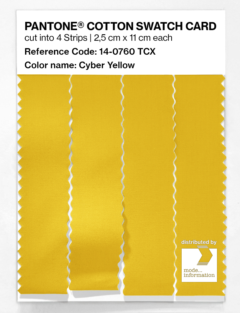 Product image 3 of the product “PANTONE® COTTON SWATCH CARD 14-0760 TCX Cyber Yellow ”