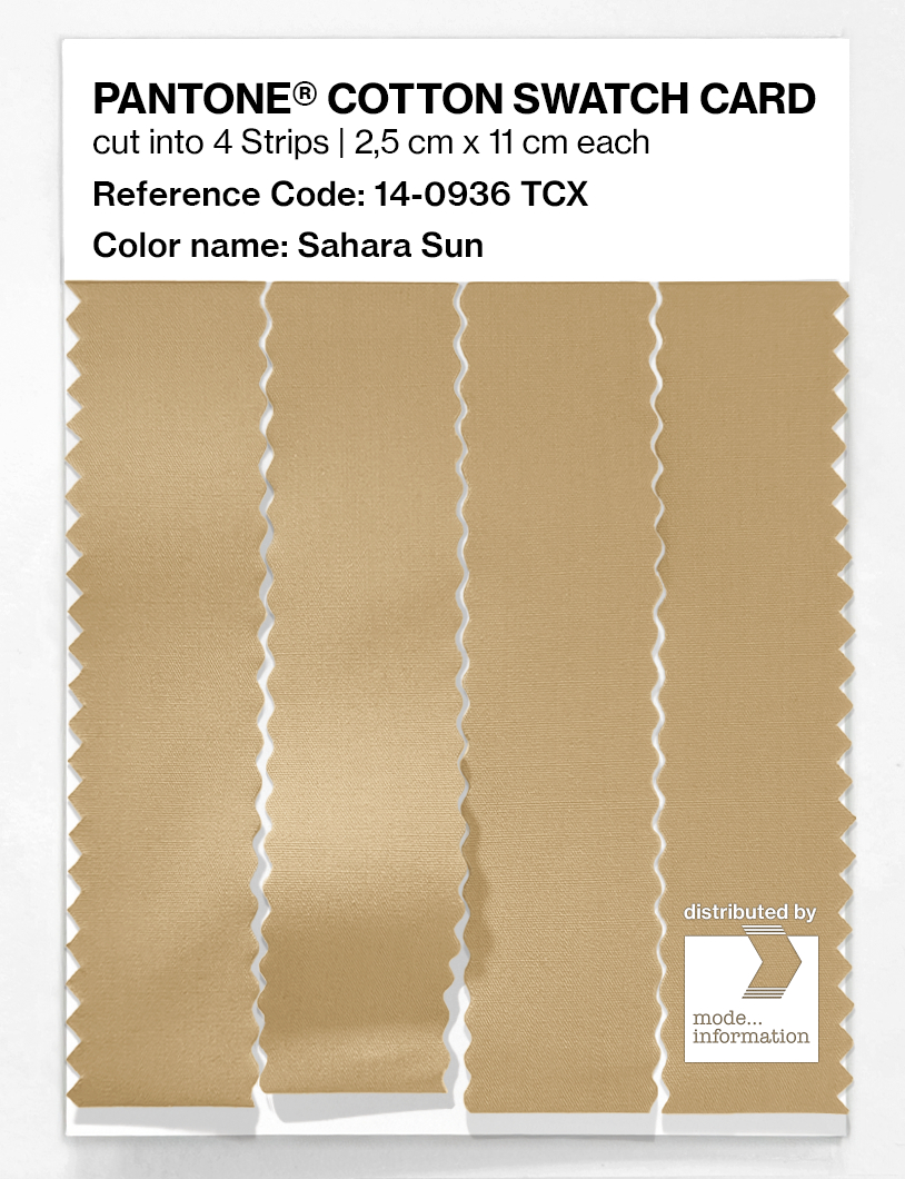 Product image 3 of the product “PANTONE® COTTON SWATCH CARD 14-0936 TCX Sahara Sun ”
