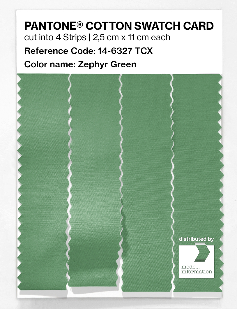 Product image 3 of the product “PANTONE® COTTON SWATCH CARD 14-6327 TCX Zephyr Green ”