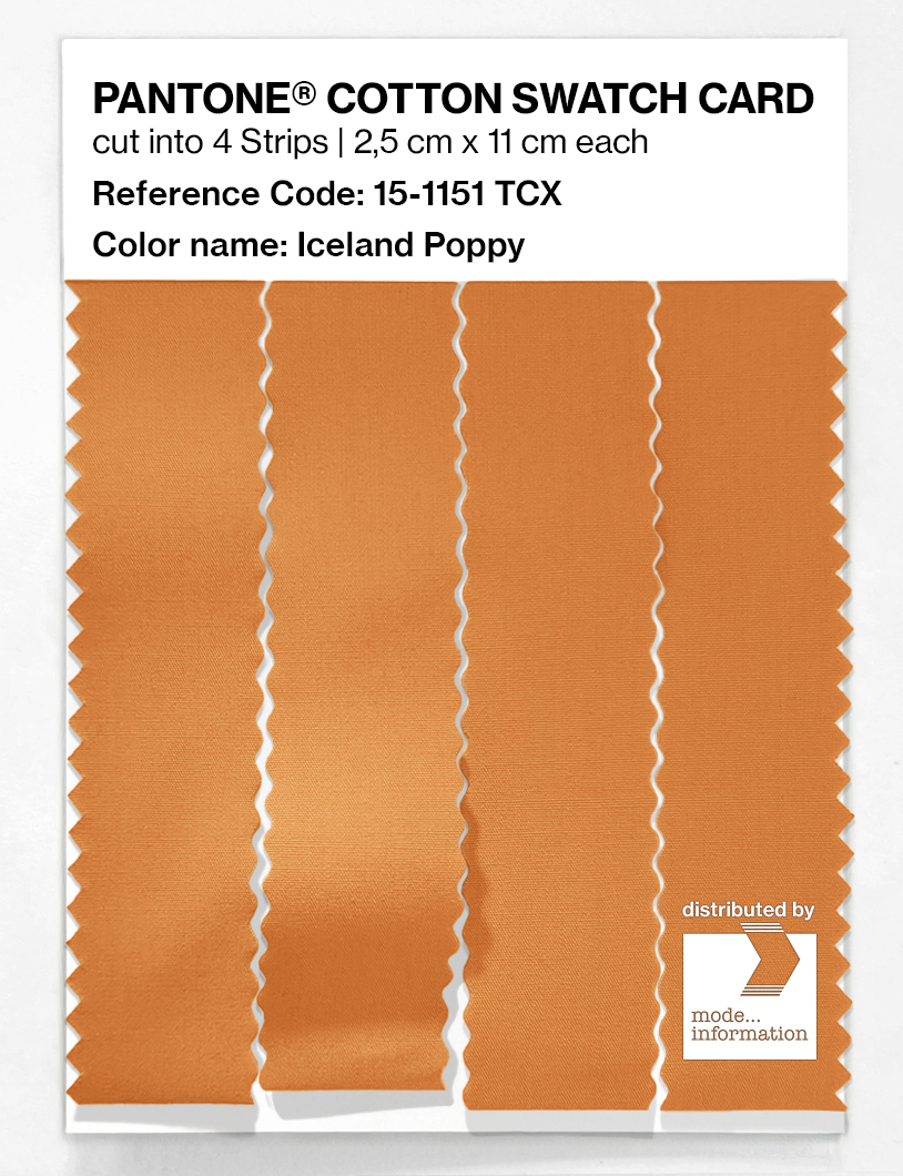 Artikelbild 3 des Artikels “PANTONE® COTTON SWATCH CARD 15-1151 TCX Iceland Poppy “