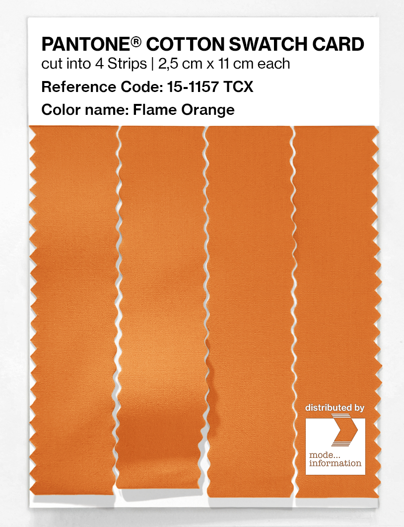 Product image 3 of the product “PANTONE® COTTON SWATCH CARD 15-1157 TCX Flame Orange ”