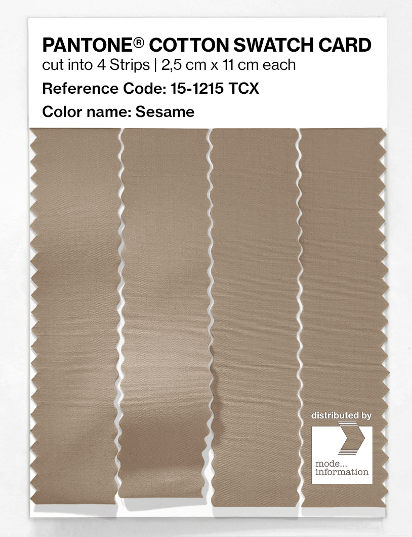 Product image 3 of the product “PANTONE® COTTON SWATCH CARD 15-1215 TCX Sesame ”