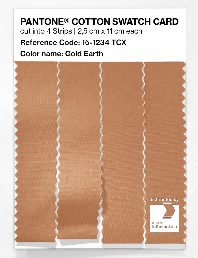 Product image 3 of the product “PANTONE® COTTON SWATCH CARD 15-1234 TCX Gold Earth ”