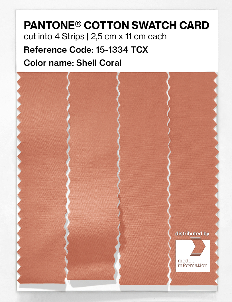 Product image 3 of the product “PANTONE® COTTON SWATCH CARD 15-1334 TCX Shell Coral ”