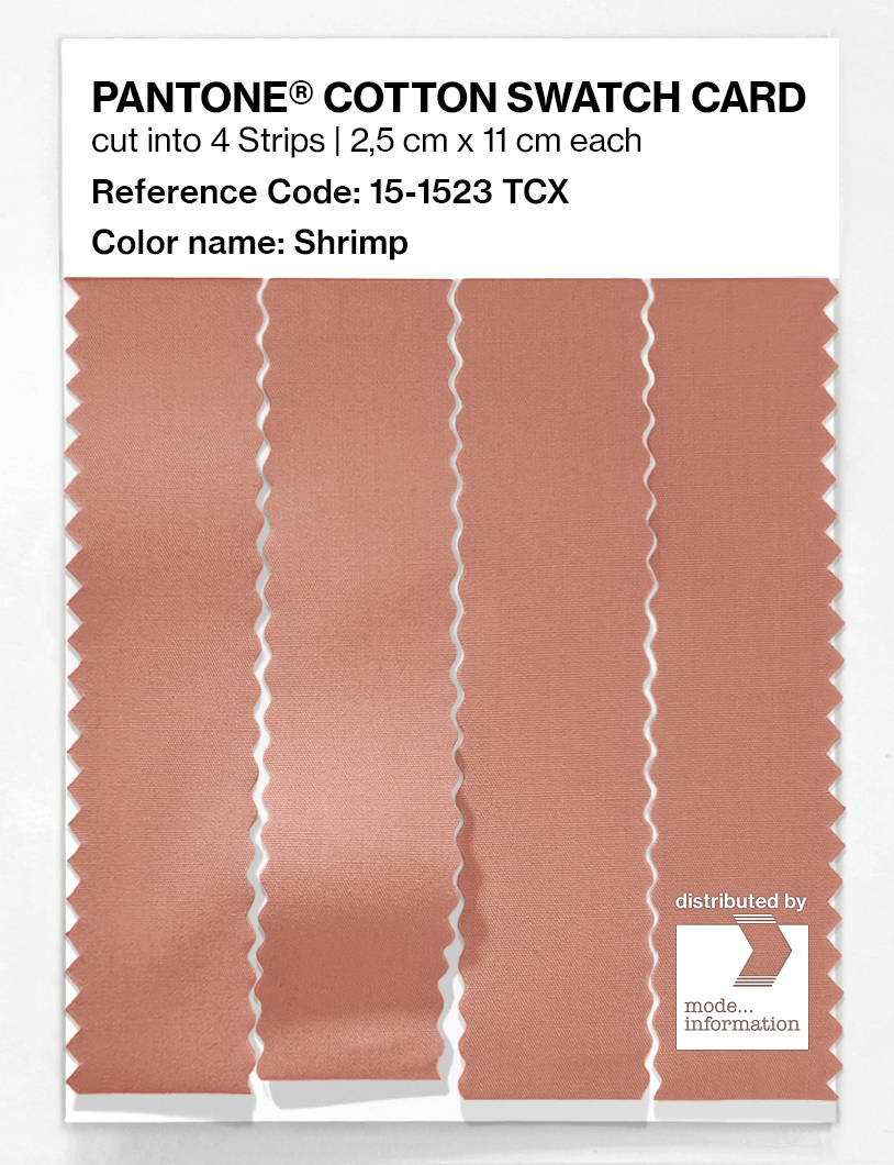 Product image 3 of the product “PANTONE® COTTON SWATCH CARD 15-1523 TCX Shrimp ”