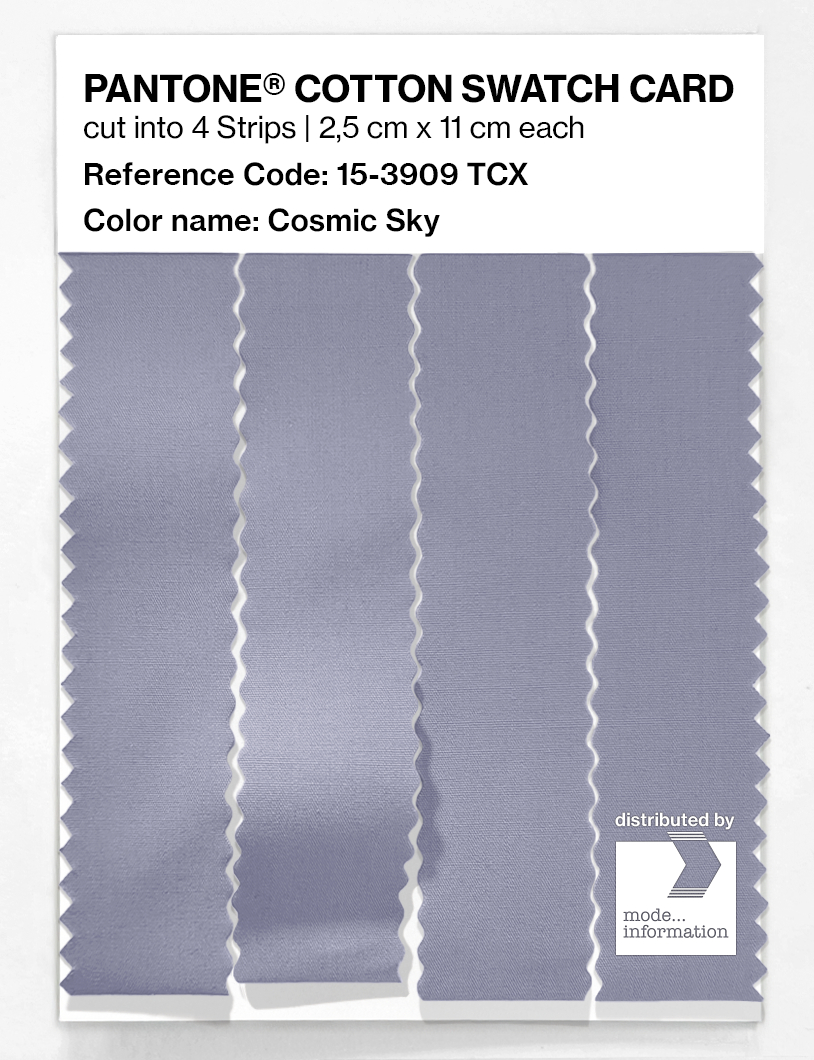 Product image 3 of the product “PANTONE® COTTON SWATCH CARD 15-3909 TCX Cosmic Sky ”