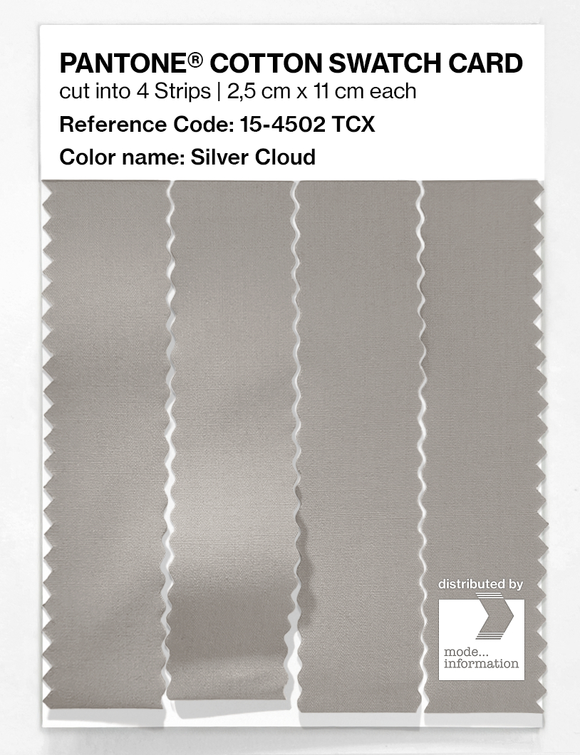 Product image 3 of the product “PANTONE® COTTON SWATCH CARD 15-4502 TCX Silver Cloud ”