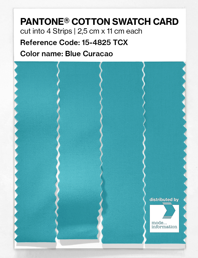 Product image 3 of the product “PANTONE® COTTON SWATCH CARD 15-4825 TCX Blue Curacao ”