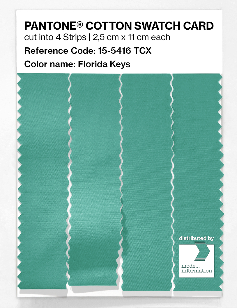 Product image 3 of the product “PANTONE® COTTON SWATCH CARD 15-5416 TCX Florida Keys ”