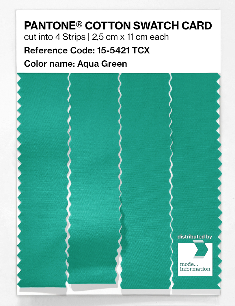 Product image 3 of the product “PANTONE® COTTON SWATCH CARD 15-5421 TCX Aqua Green ”