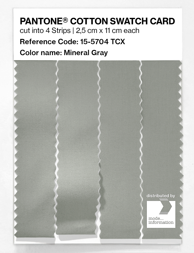 Product image 3 of the product “PANTONE® COTTON SWATCH CARD 15-5704 TCX Mineral Gray ”