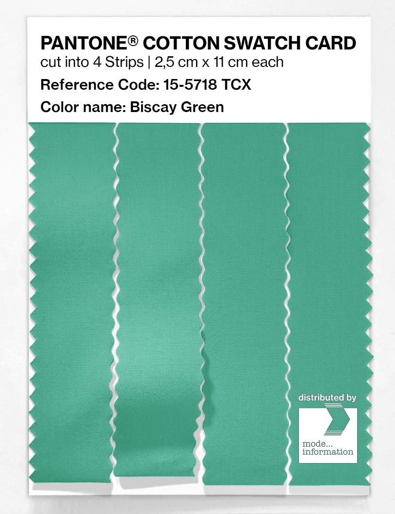 Product image 3 of the product “PANTONE® COTTON SWATCH CARD 15-5718 TCX Biscay Green ”