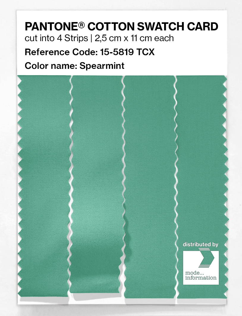 Product image 3 of the product “PANTONE® COTTON SWATCH CARD 15-5819 TCX Spearmint ”