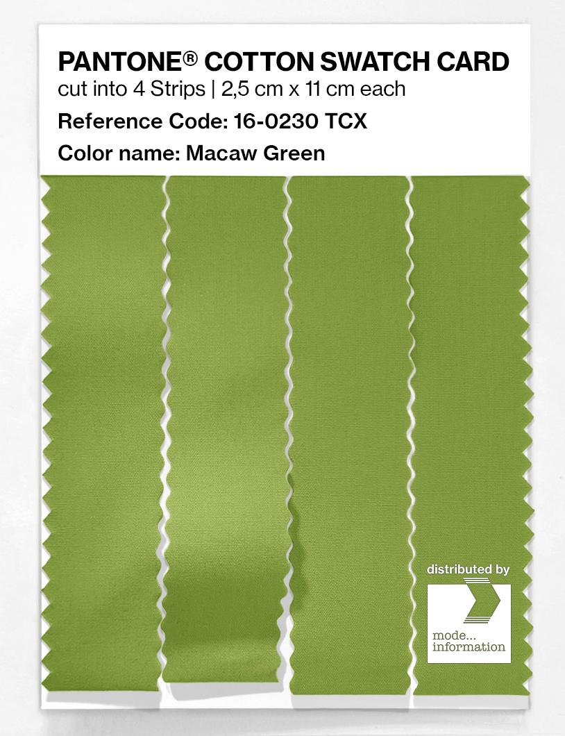 Product image 3 of the product “PANTONE® COTTON SWATCH CARD 16-0230 TCX Macaw Green ”