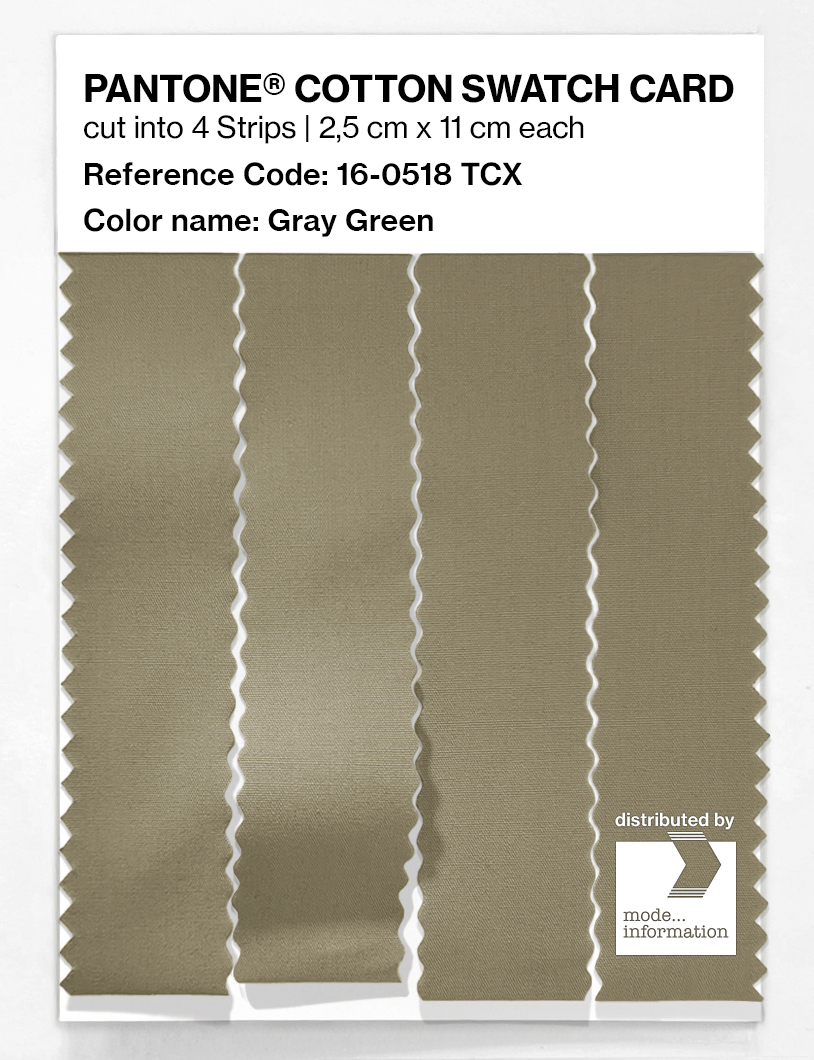 Product image 3 of the product “PANTONE® COTTON SWATCH CARD 16-0518 TCX Gray Green ”