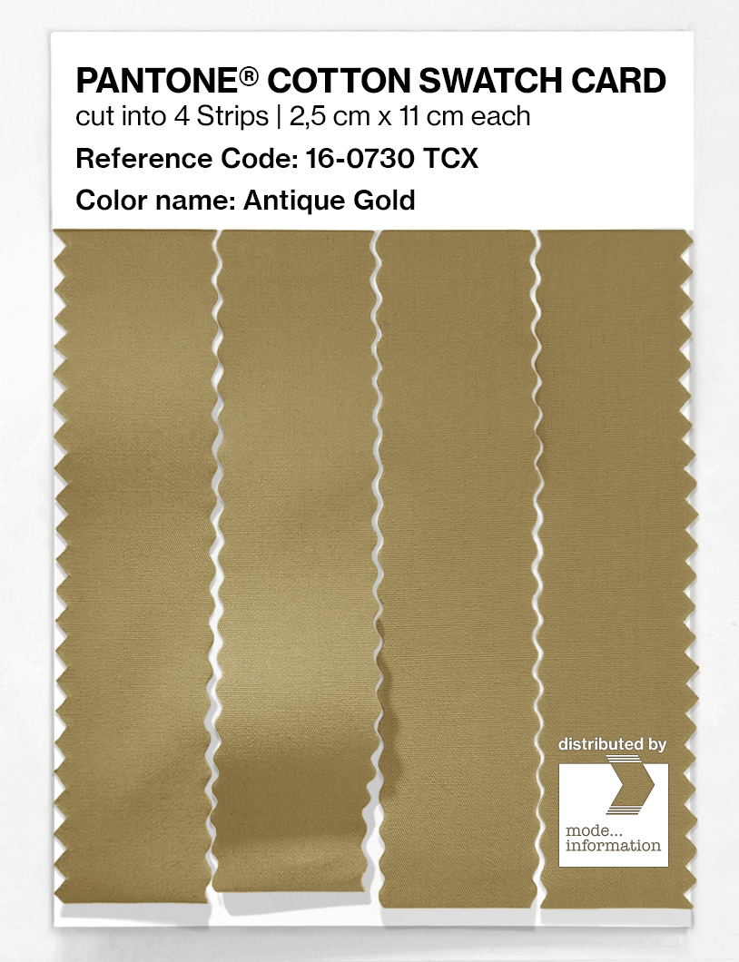 Product image 3 of the product “PANTONE® COTTON SWATCH CARD 16-0730 TCX Antique Gold ”