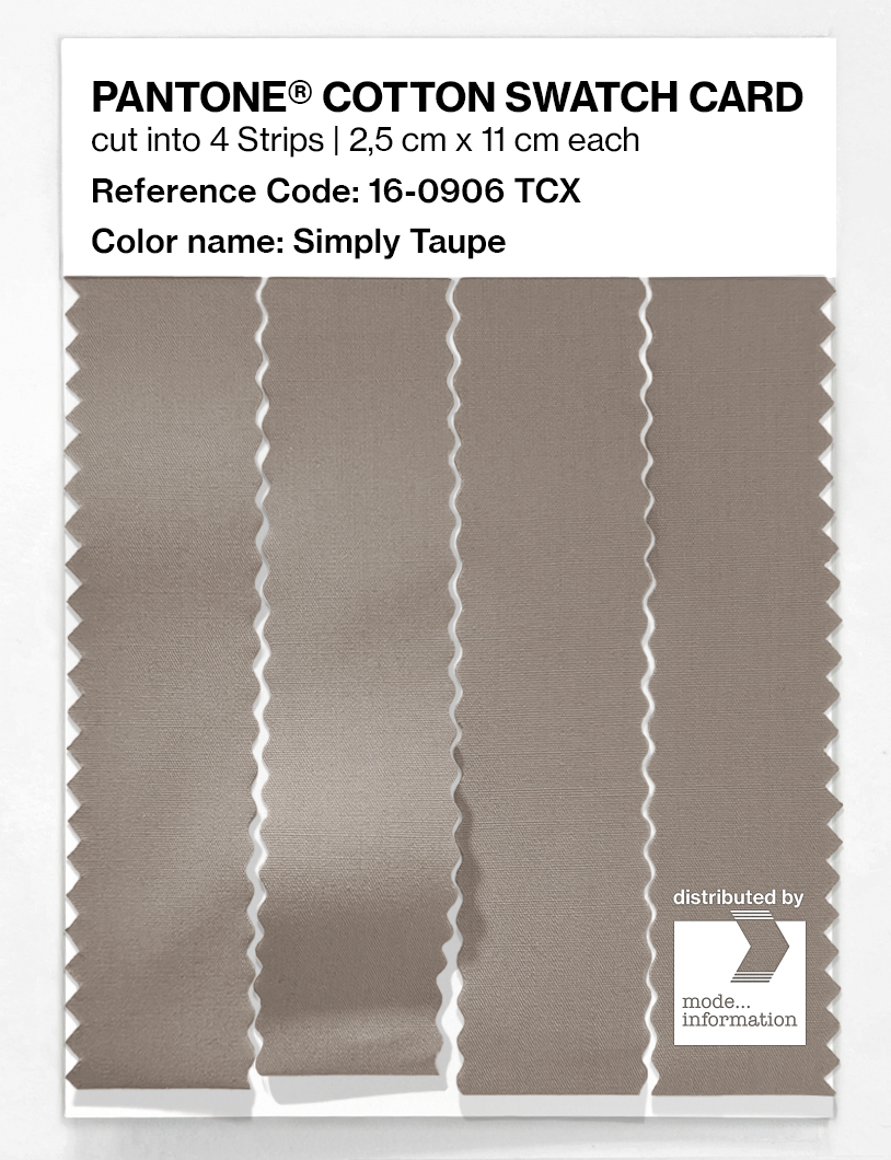 Product image 3 of the product “PANTONE® COTTON SWATCH CARD 16-0906 TCX Simply Taupe ”
