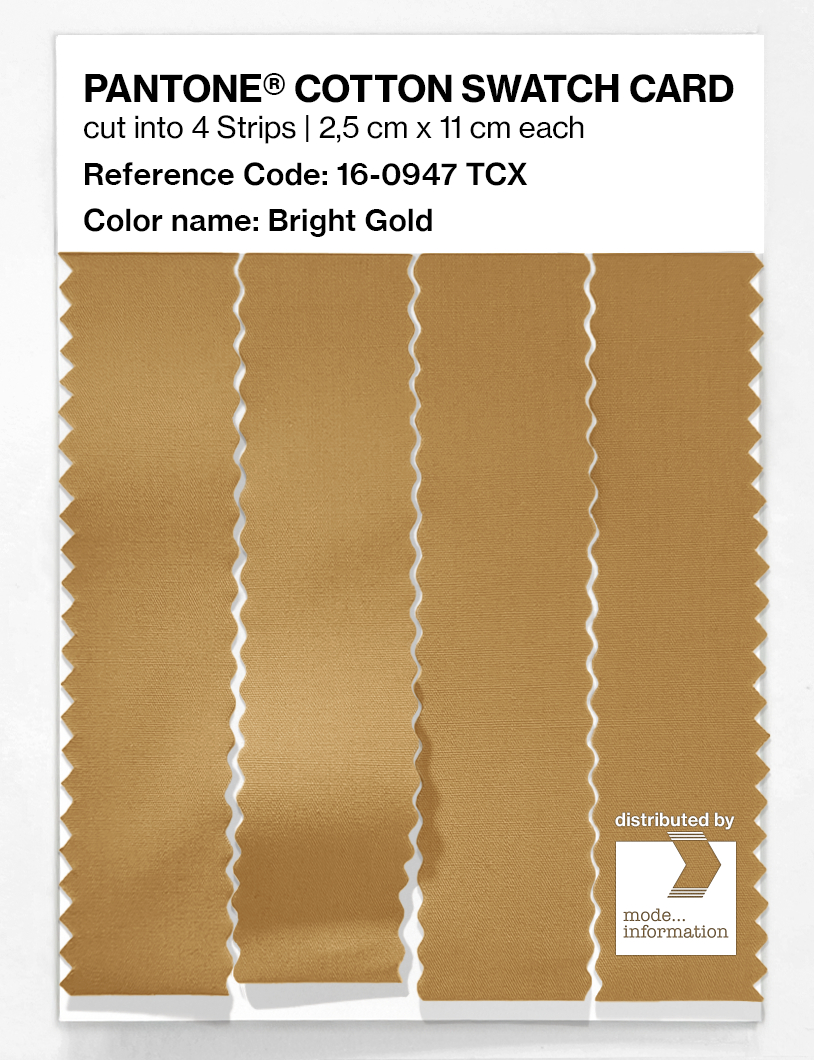 Product image 3 of the product “PANTONE® COTTON SWATCH CARD 16-0947 TCX Bright Gold ”