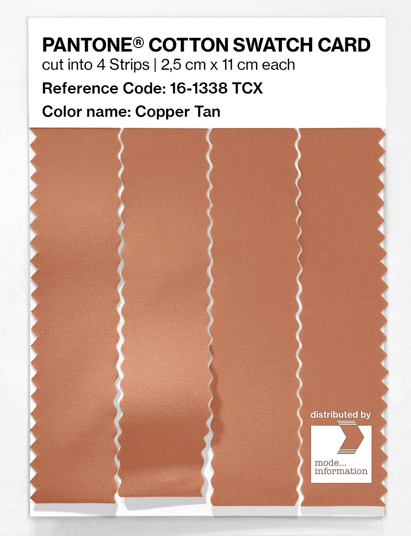 Product image 3 of the product “PANTONE® COTTON SWATCH CARD 16-1338 TCX Copper Tan ”