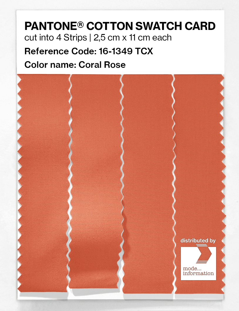 Product image 3 of the product “PANTONE® COTTON SWATCH CARD 16-1349 TCX Coral Rose ”