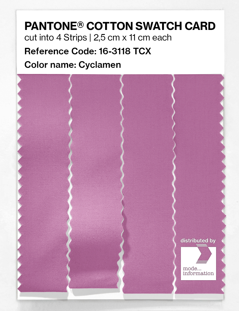 Product image 3 of the product “PANTONE® COTTON SWATCH CARD 16-3118 TCX Cyclamen ”