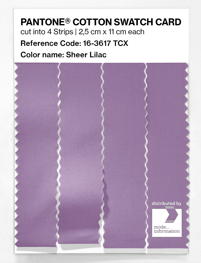 Product image 3 of the product “PANTONE® COTTON SWATCH CARD 16-3617 TCX Sheer Lilac ”