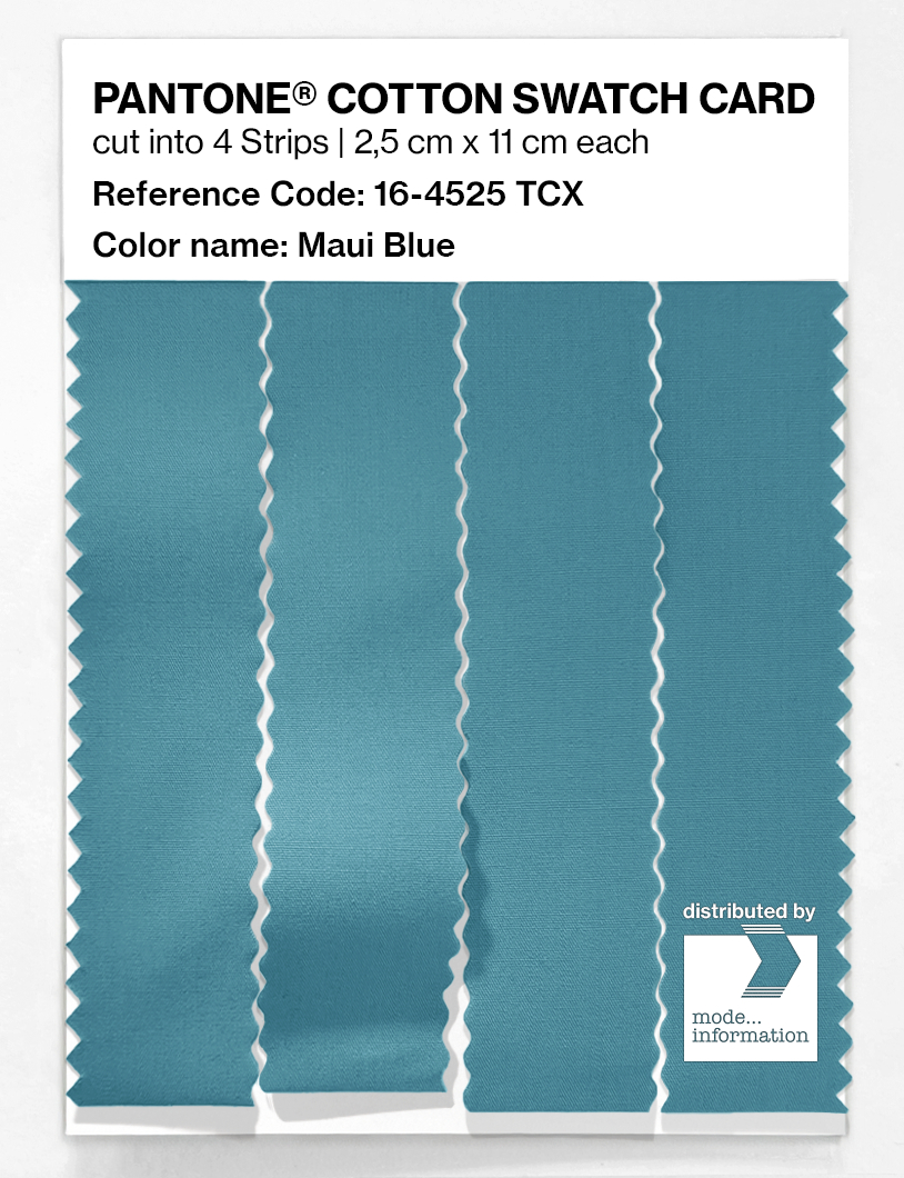 Product image 3 of the product “PANTONE® COTTON SWATCH CARD 16-4525 TCX Maui Blue ”