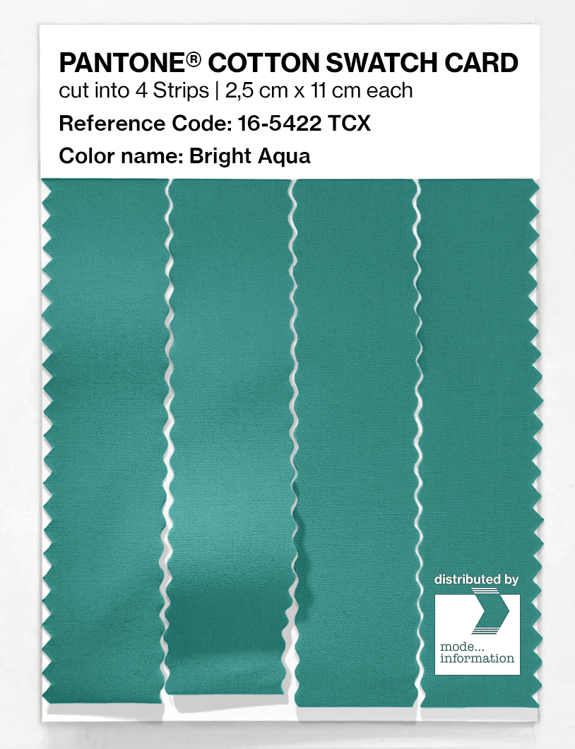 Product image 3 of the product “PANTONE® COTTON SWATCH CARD 16-5422 TCX Bright Aqua ”