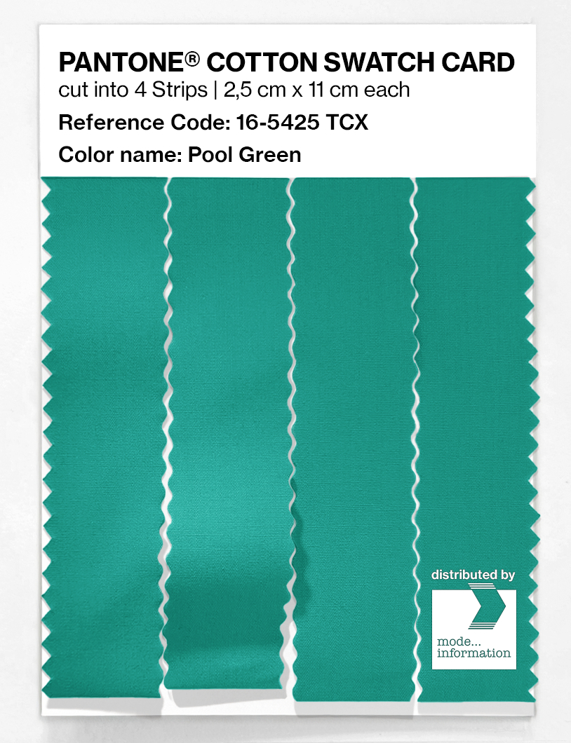 Product image 3 of the product “PANTONE® COTTON SWATCH CARD 16-5425 TCX Pool Green ”