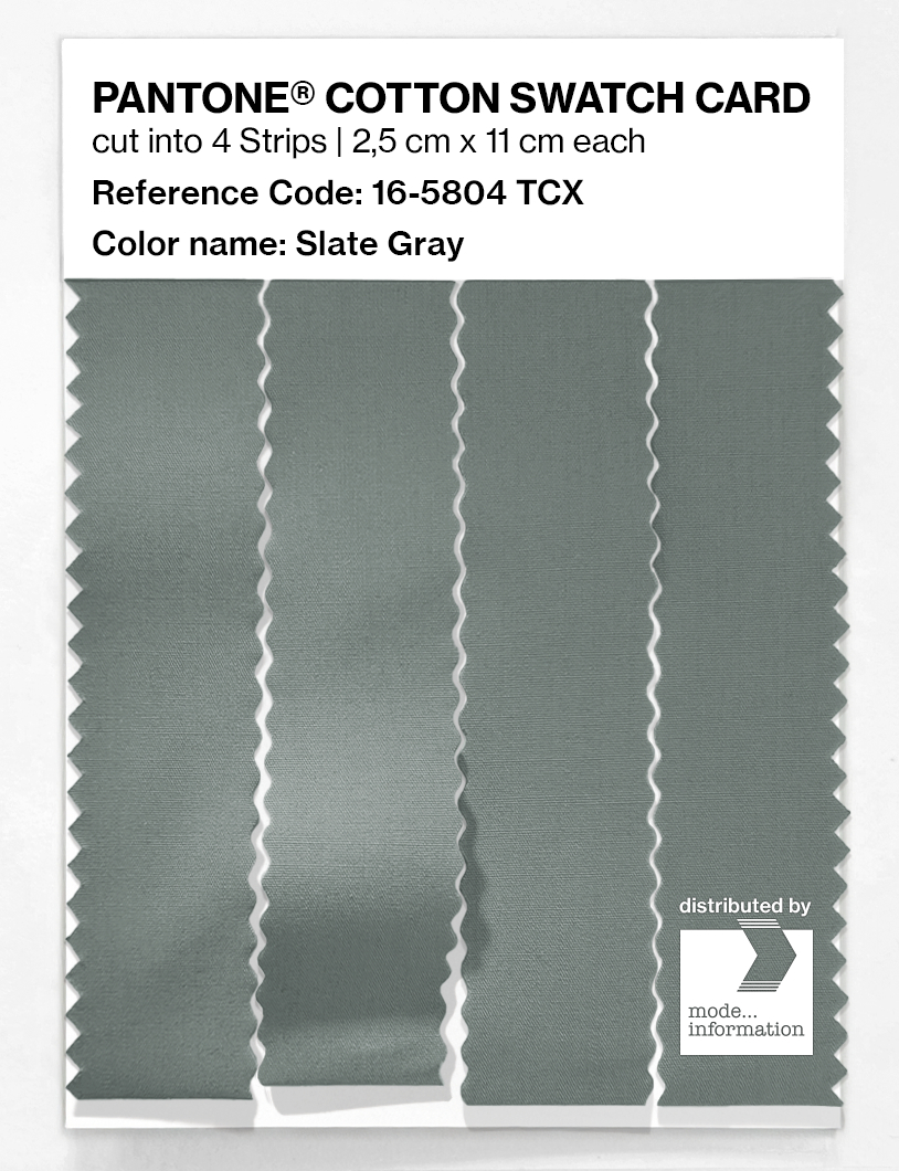 Product image 3 of the product “PANTONE® COTTON SWATCH CARD 16-5804 TCX Slate Gray ”