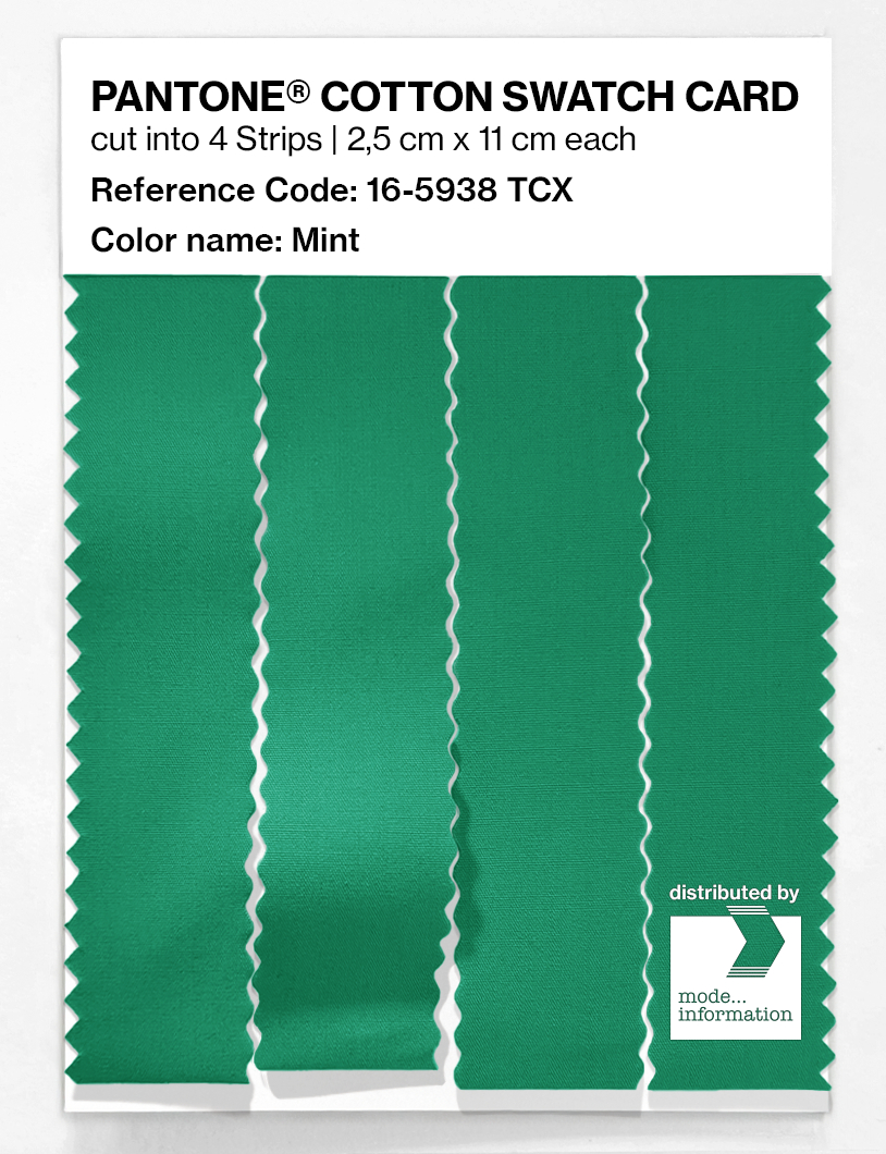Product image 3 of the product “PANTONE® COTTON SWATCH CARD 16-5938 TCX Mint ”