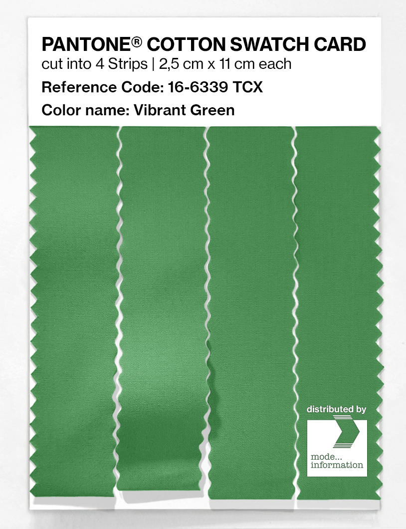 Product image 3 of the product “PANTONE® COTTON SWATCH CARD 16-6339 TCX Vibrant Green ”