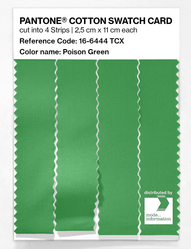 Product image 3 of the product “PANTONE® COTTON SWATCH CARD 16-6444 TCX Poison Green ”