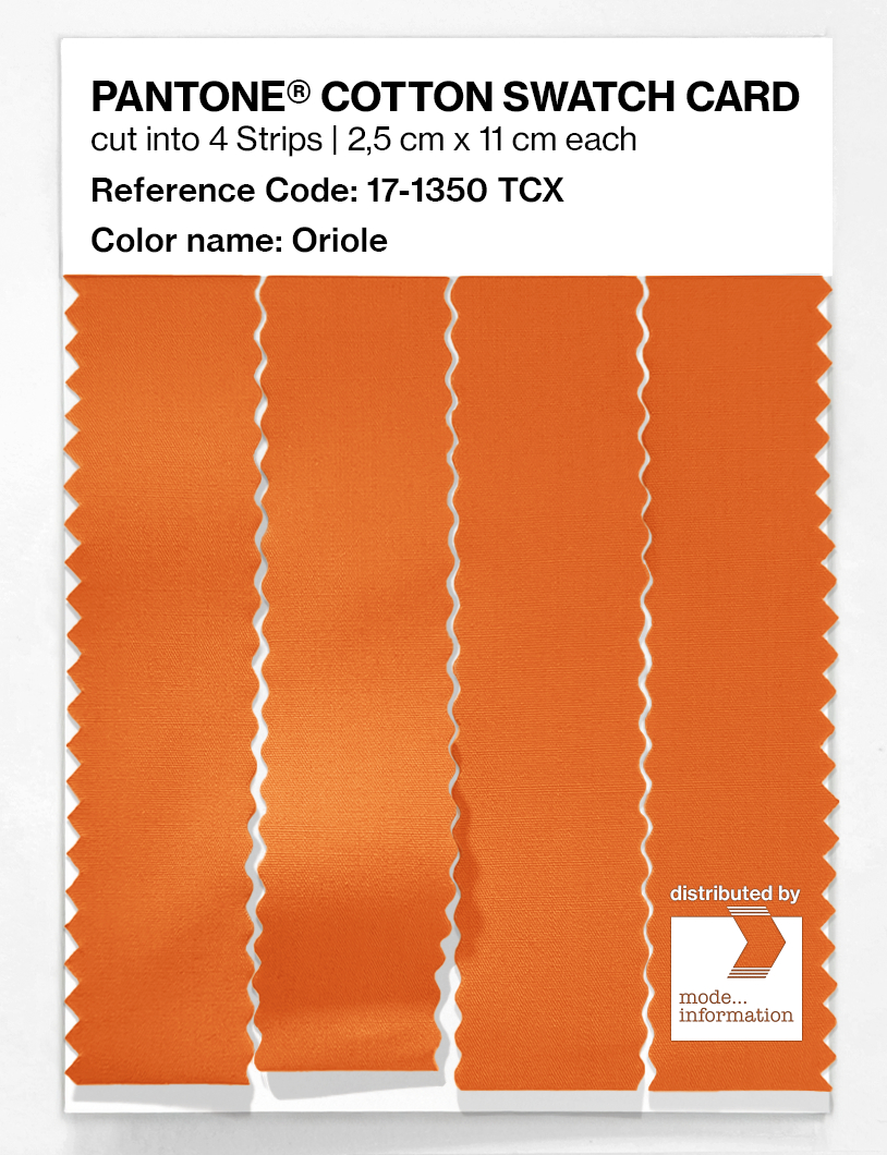 Product image 3 of the product “PANTONE® COTTON SWATCH CARD 17-1350 TCX Oriole ”