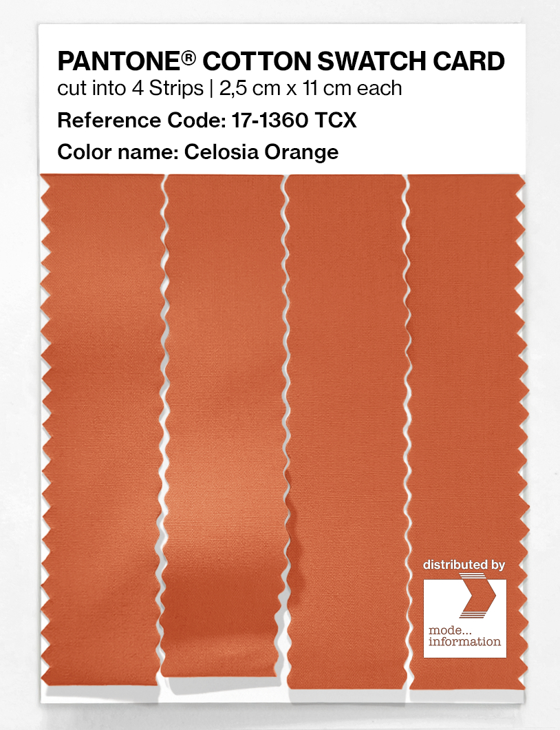 Product image 3 of the product “PANTONE® COTTON SWATCH CARD 17-1360 TCX Celosia Orange ”