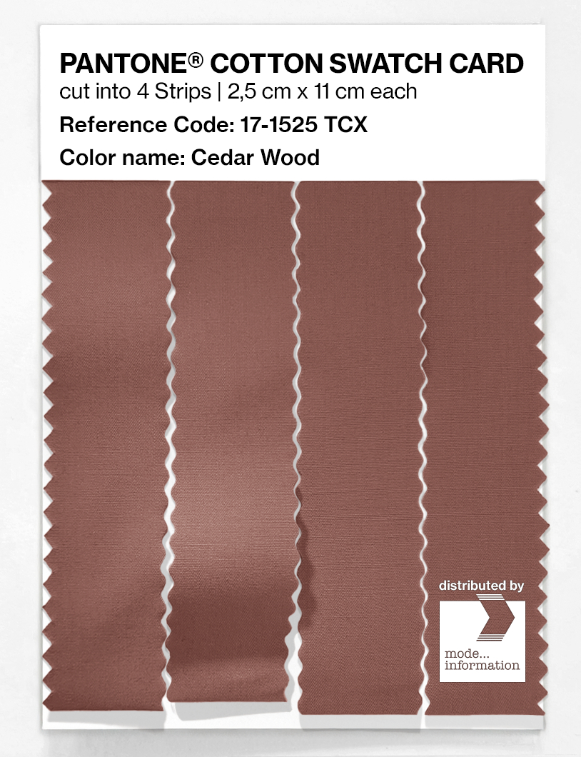 Product image 3 of the product “PANTONE® COTTON SWATCH CARD 17-1525 TCX Cedar Wood ”