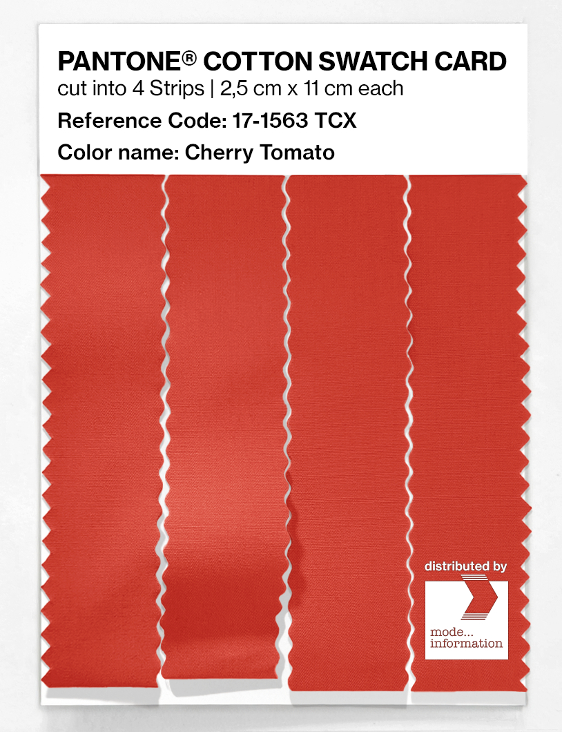 Product image 3 of the product “PANTONE® COTTON SWATCH CARD 17-1563 TCX Cherry Tomato ”