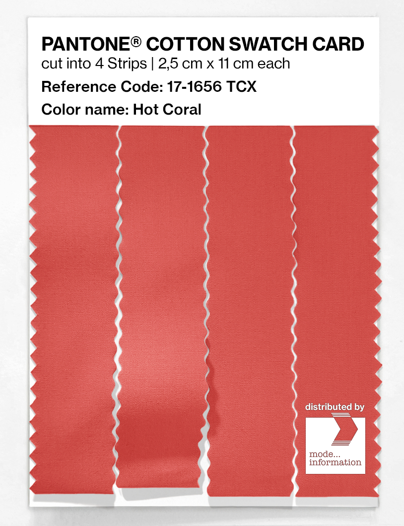 Product image 3 of the product “PANTONE® COTTON SWATCH CARD 17-1656 TCX Hot Coral ”