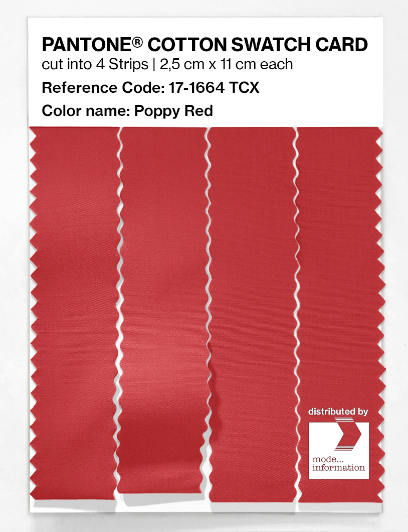 Product image 3 of the product “PANTONE® COTTON SWATCH CARD 17-1664 TCX Poppy Red ”