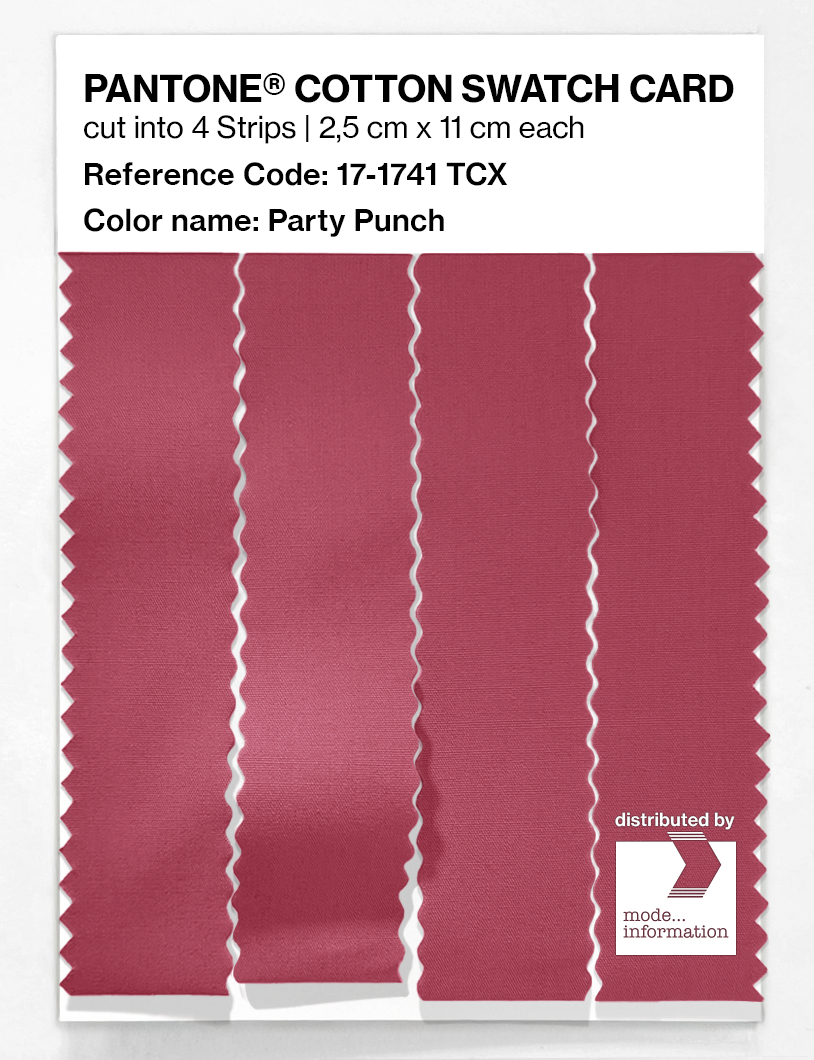 Product image 3 of the product “PANTONE® COTTON SWATCH CARD 17-1741 TCX Party Punch ”