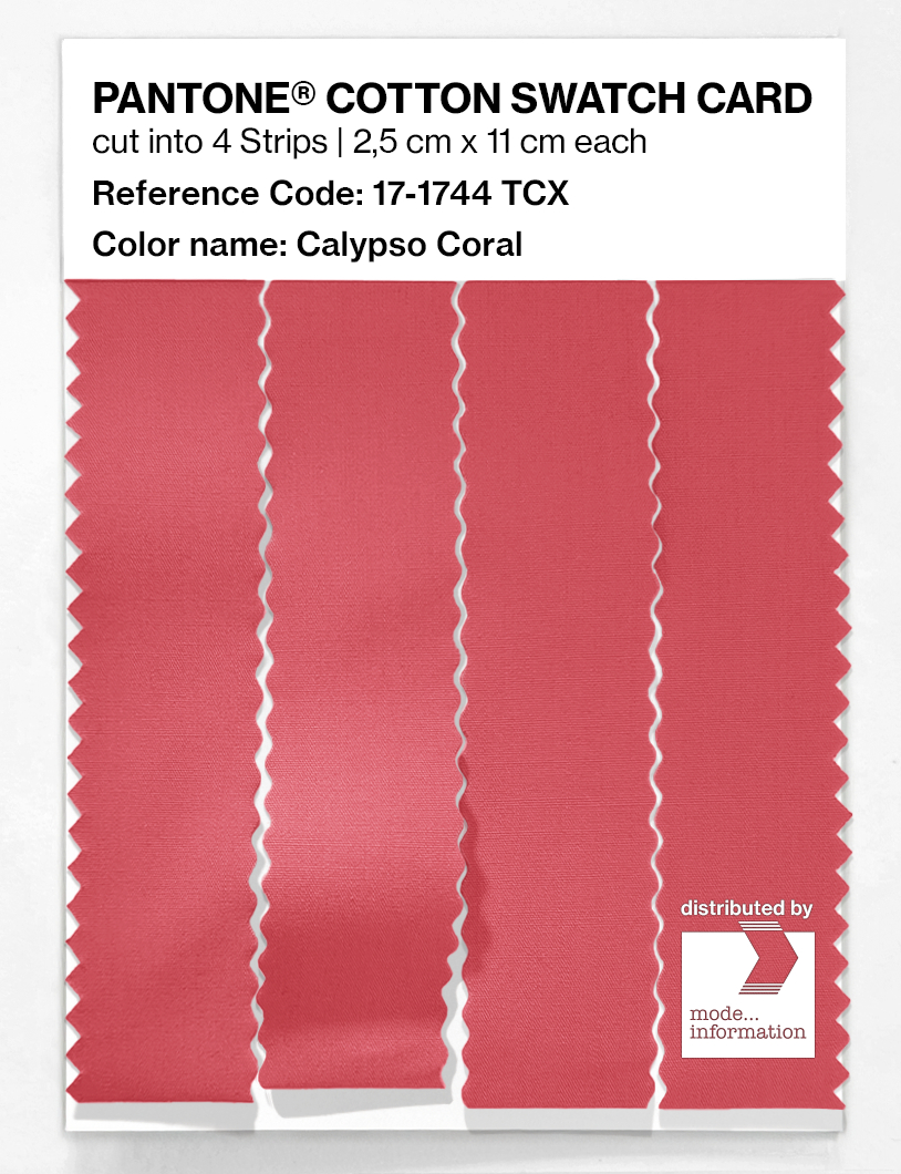 Product image 3 of the product “PANTONE® COTTON SWATCH CARD 17-1744 TCX Calypso Coral ”