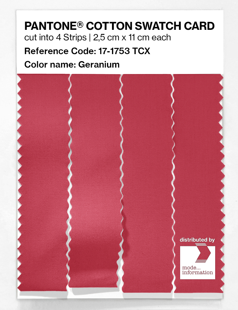 Product image 3 of the product “PANTONE® COTTON SWATCH CARD 17-1753 TCX Geranium ”
