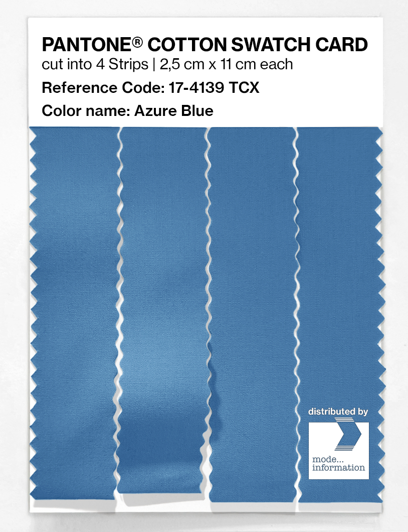 Product image 3 of the product “PANTONE® COTTON SWATCH CARD 17-4139 TCX Azure Blue ”